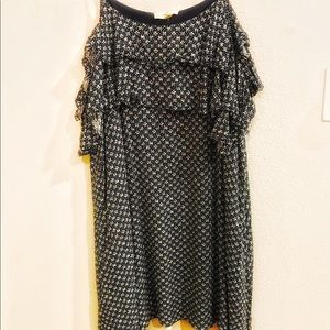 Entro Open Shoulder Flower Patterned Dress, Lg